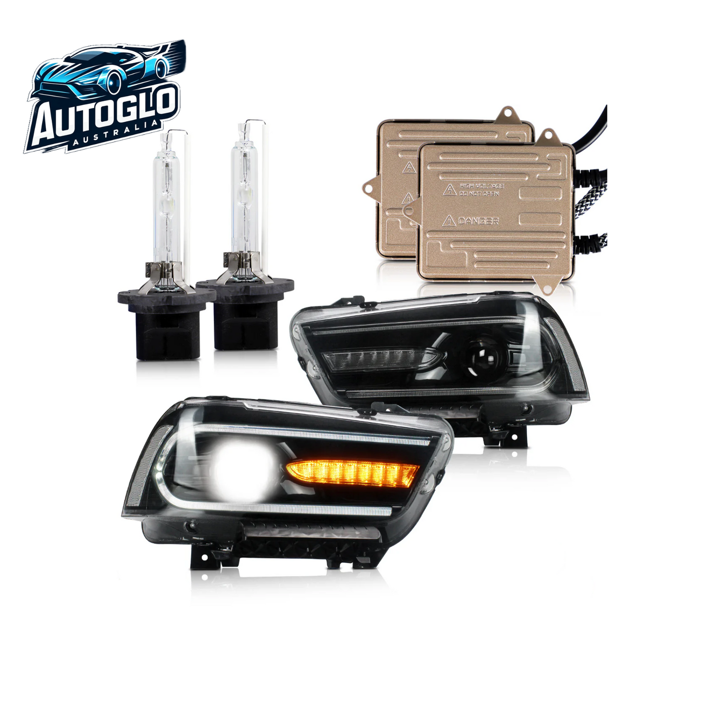 VLAND Dual Beam Projector Headlights for Dodge Charger 2011-2014