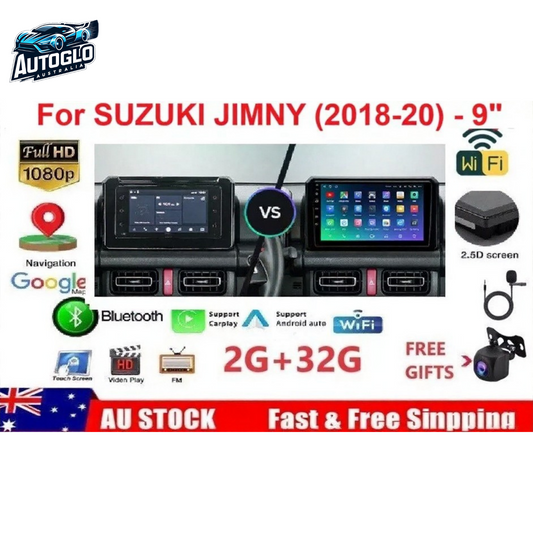Autoglo Australia 9" (2+32G) Android 13 Carplay BT GPS WiFi HD Stereo for SUZUKI JIMNY (2018-20)