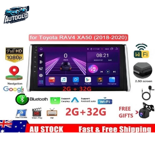 Autoglo Australia 10.1" Android 13 Carplay BT GPS Stereo for Toyota RAV4 2GB+32GB (2018-2020)