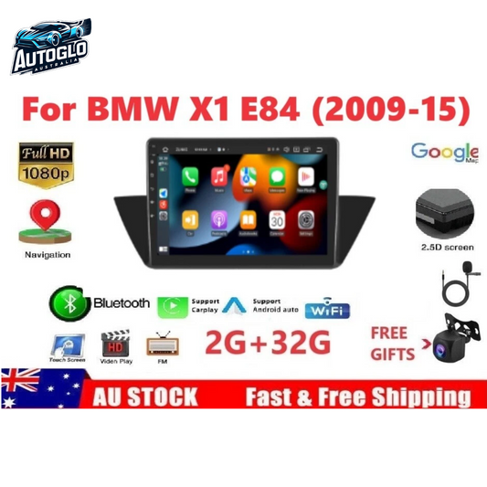 Autoglo Australia 9" (2G+32G) GPS BT WiFi CARPLAY ANDROID 13 Stereo For BMW X1 (2009-15)