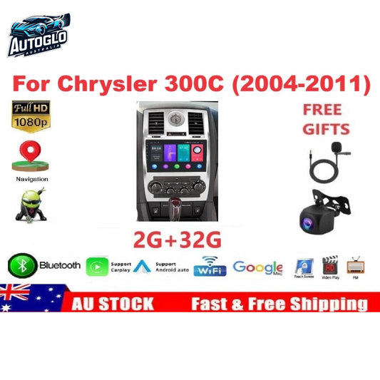 Autoglo Australia 9" Android Carplay BT GPS Stereo for Chrysler 300C AMP 2GB+32G (2004-11)