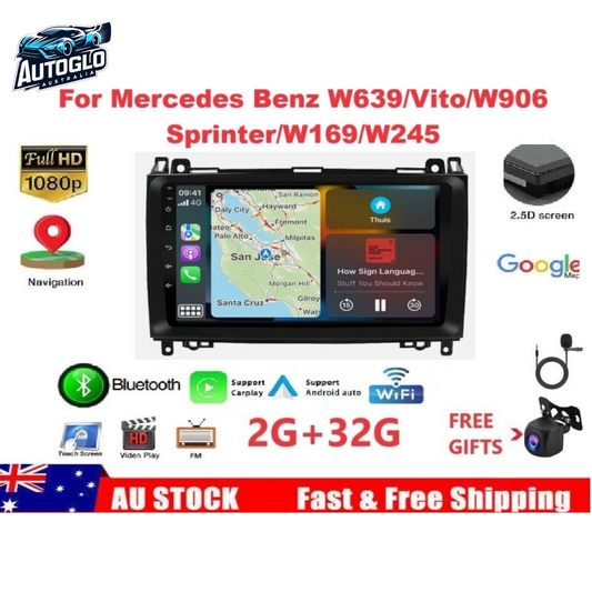 Autoglo Australia 10.1" Android 13 Stereo Carplay for MERCEDES BENZ W639 VITO 2GB+32G (2013-18)