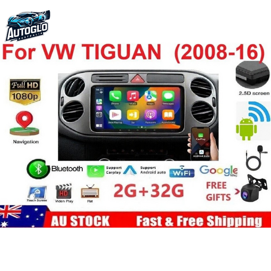 Autoglo Australia 9" (2G+32G) GPS BT WiFi CARPLAY ANDROID Stereo For VW TIGUAN (2008-16)