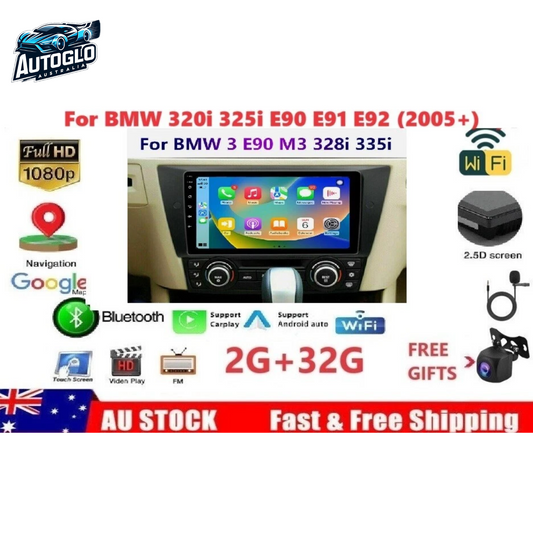 Autoglo Australia 9" (2G+32G)GPS BT WiFi CARPLAY ANDROID Stereo For BMW 3 Series E90 E91 E92 E93
