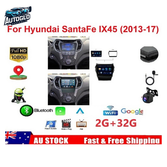 Autoglo Australia 9" Carplay Android GPS Navi For Hyundai I45 Santafe 2013-17 WiFi + Rev. Camera