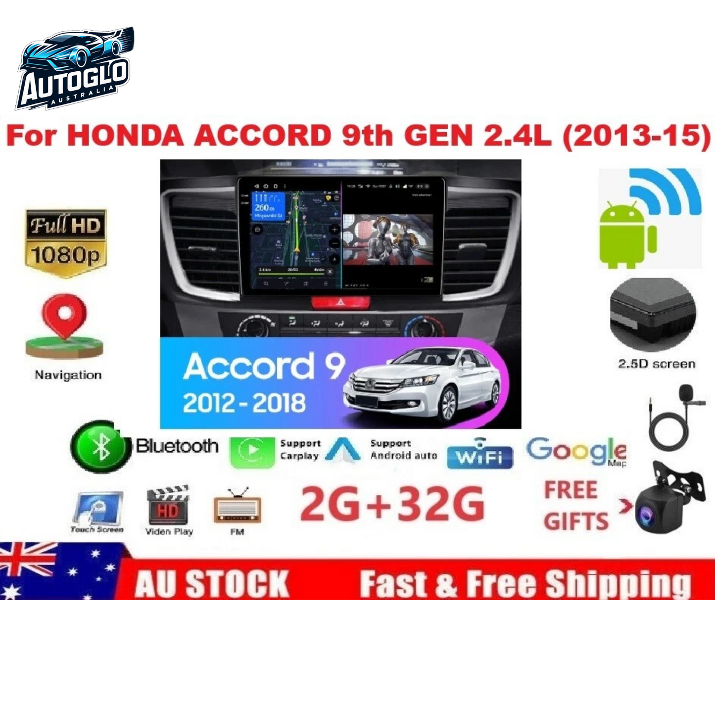 Autoglo Australia 10" (2GB+32G) Android 13 Carplay Stereo BT GPS for TOYOTA PRADO 150(2014-19)
