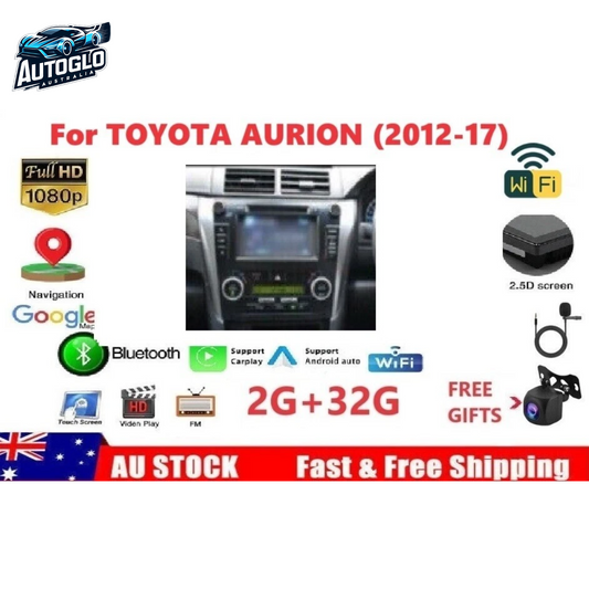 Autoglo Australia 10.1" Carplay Android 2GB+32GB BT GPS NAVI Stereo for TOYOTA AURION (2012-17)