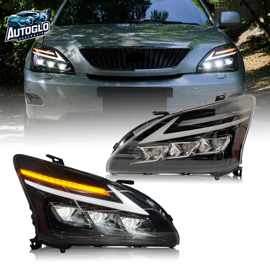 Autoglo Australia LED Headlights For Lexus RX330 RX350 RX400h 2003-2009 Start UP Animation High Quality Continuous Front lights