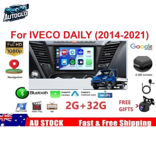 Autoglo Australia 9" (2GB+32G) Android Carplay BT GPS Stereo for IVECO DAILY (2014-21)