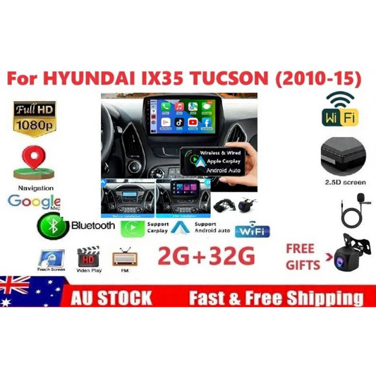 Autoglo Australia 9" Carplay Android 2GB+32GB BT GPS Stereo for HYUNDAI IX35 TUCSON (2012-15)