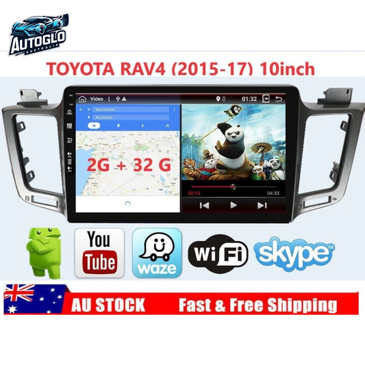 Autoglo Australia 10.1" Android 12 Stereo Carplay for Toyota RAV4 2015-2017 BT GPS NAVI 2GB+32GB