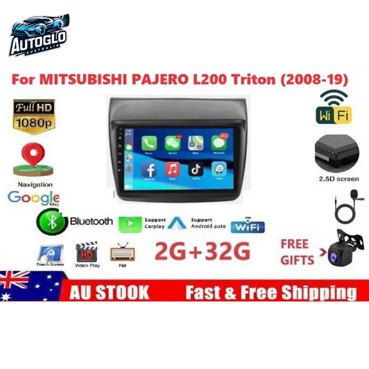 Autoglo Australia Autoglo Australia 9" CarPlay Android BT GPS For MITSUBISHI PAJERO L200 TRITON 2GB+32GB (2008-16)Autoglo Australia 9" CarPlay Android BT GPS For MITSUBISHI PAJERO L200 TRITON 2GB+32GB (2008-16)