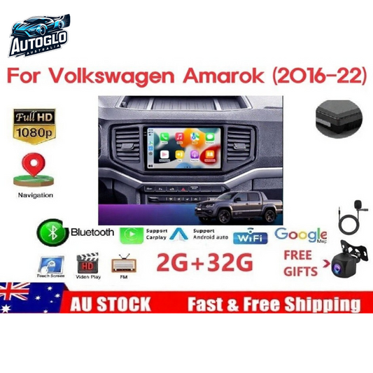 Autoglo Australia 9" (2G+32G) GPS BT WiFi CARPLAY ANDROID Stereo For VW Amarok (2016-22)