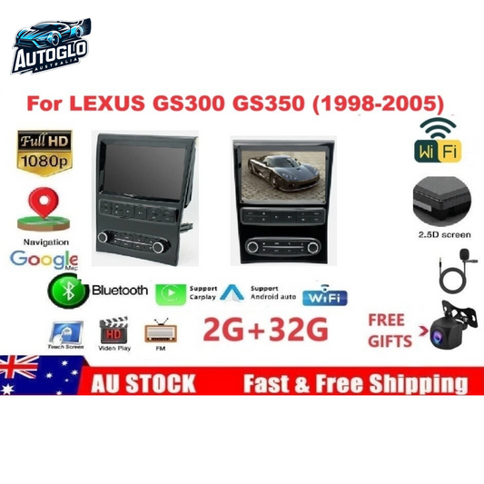 Autoglo Australia 9" Android 13 Carplay Stereo BT GPS for Lexus GS300 GS400 GS430 (1998-2011)