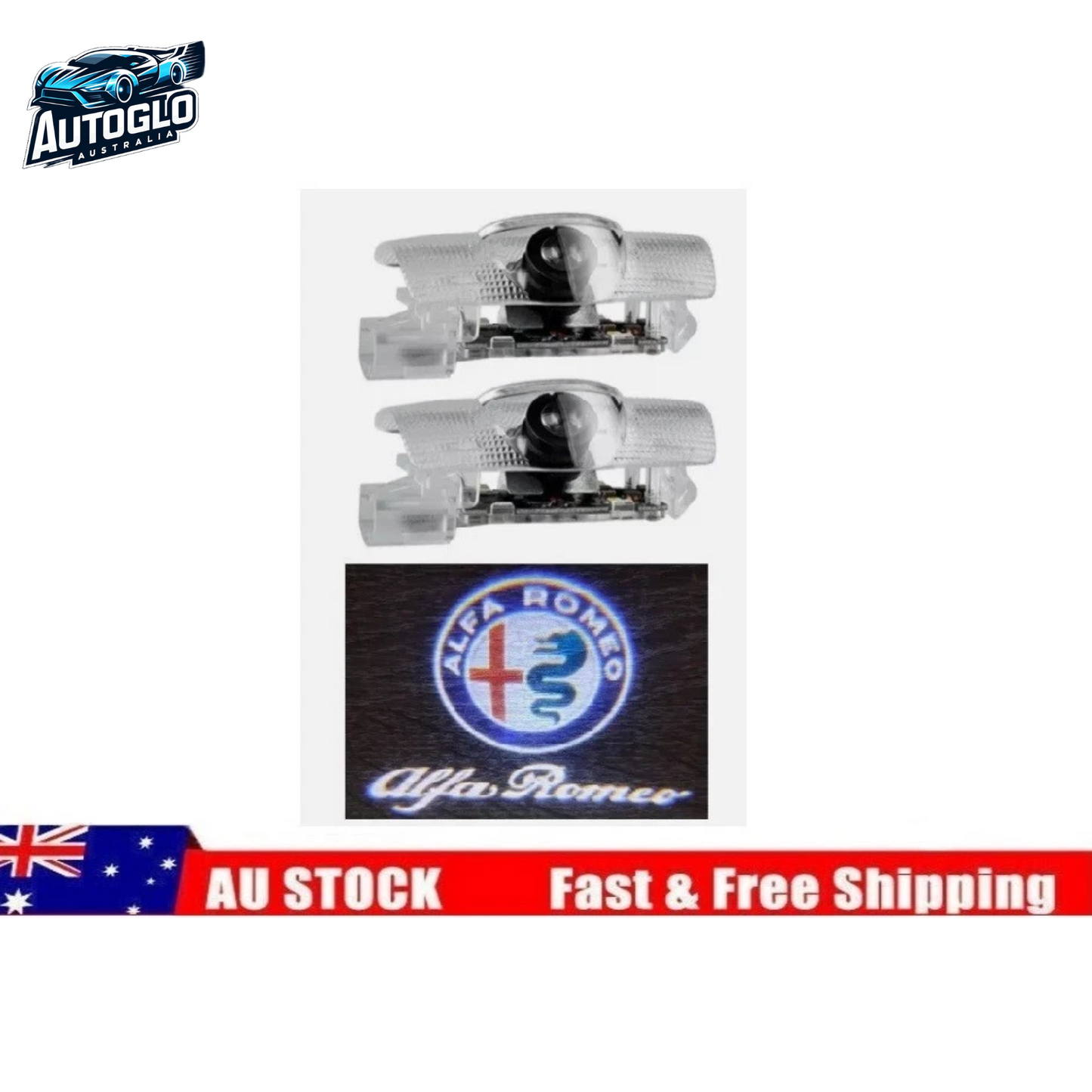 Autoglo Australia For APLHA ROMEO (2010-2021) Car led Door Welcome Lights Projector