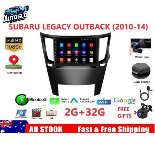 Autoglo Australia 9" (2G+32G) GPS BT WiFi CARPLAY ANDROID Stereo For SUBARU LEGACY OUTBACK