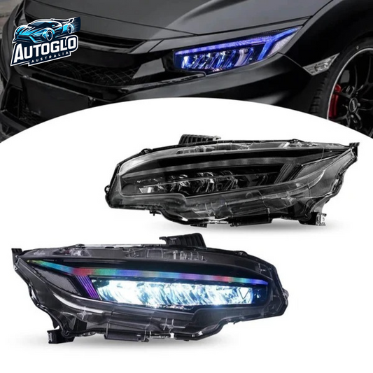 Autoglo Australia LED RGB Headlights For Honda Civic 10th Gen