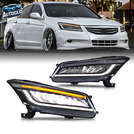 Autoglo Australia 2008-2012 FULL LED Headlights For Honda Accord DRL Start up Animation