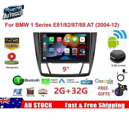 Autoglo Australia 9" CarPlay Android GPS BT WiFi Stereo For BMW 1 Series E 2GB+32GB (2004-12)