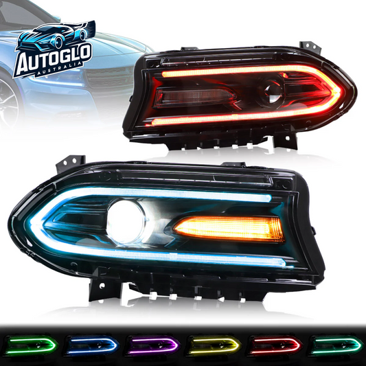 VLAND RGB Projector Headlights for Dodge Charger 2015-UP