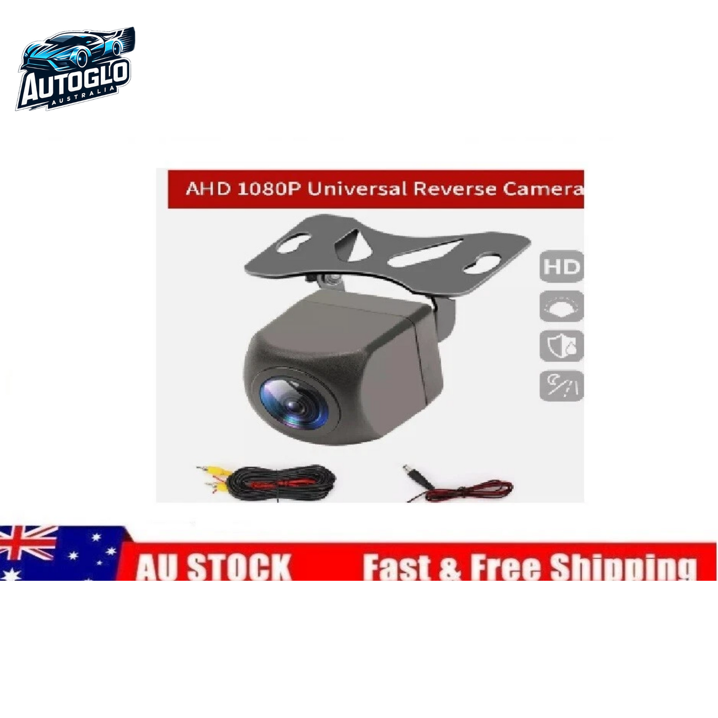Autoglo Australia AHD HD 1080P 10M Reverse Car Rear View Backup Parking Camera Waterproof IR