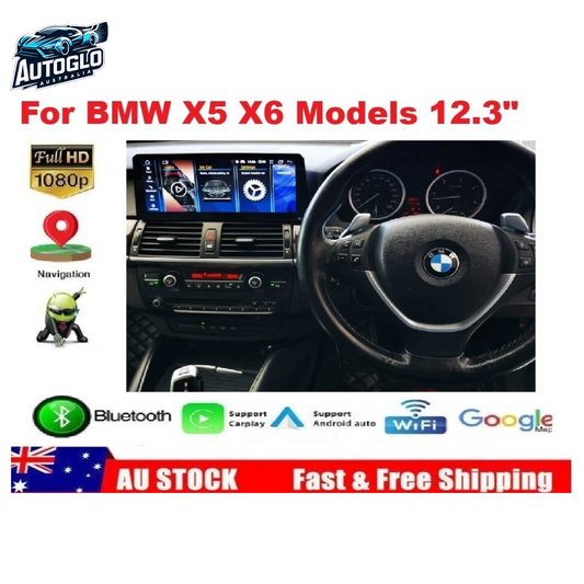 Autoglo Australia 9" BMW X5 E70 X6 E71 12.3" XL FHD Carplay Android BT GPS 4G Auto Stereo (CIC)