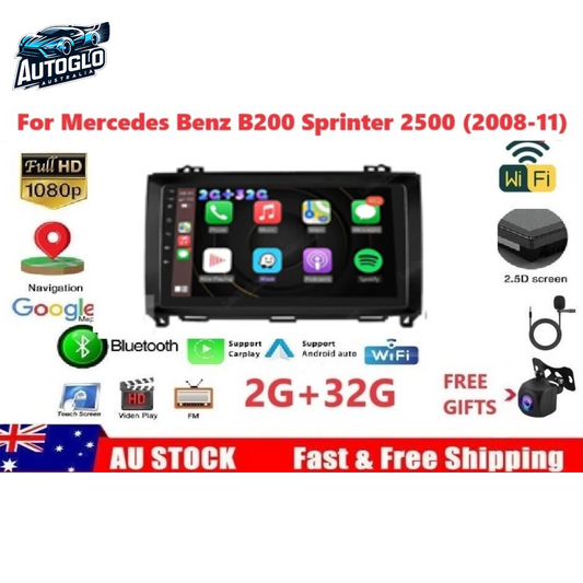 Autoglo Australia 9" (2G+32G) GPS BT WiFi CARPLAY ANDROID Stereo For Mercedes Benz B200 Sprinter