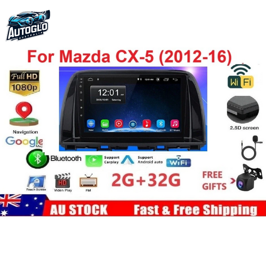 Autoglo Australia 9" CarPlay Android 13 GPS BT WiFi Stereo For MAZDA CX5 (2012 -16) 2GB+32GB