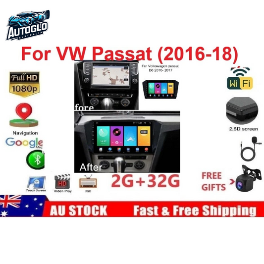 Autoglo Australia 9" (2G+32G) GPS BT WiFi CARPLAY Stereo For VW Volkswagen Passat (2016-18)