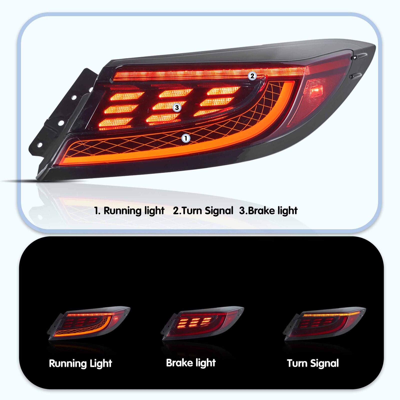 Detailed View of LED Features in VLAND Tail Lights