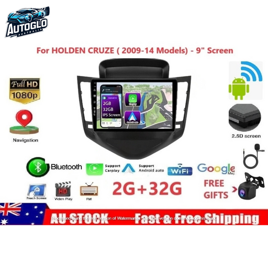 Autoglo Australia 9" (2GB+32G) Android Carplay BT GPS Stereo for HOLDEN CRUZE (2009-14)
