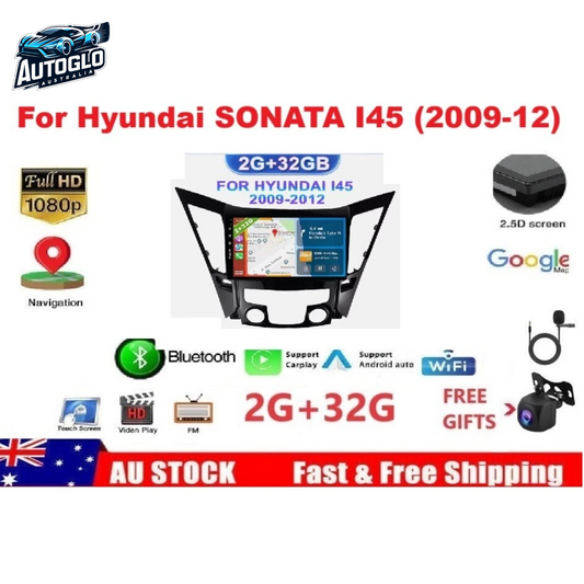 Autoglo Australia 9" Carplay Android 13 GPS BT Stereo For Hyundai I45 IX45 SONATA (2009-12) +Gifts