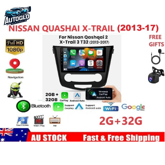Autoglo Australia 10" Android Carplay BT GPS 32G Stereo for NISSAN QASHQAI 2 X-Trail 3 (2013-17)