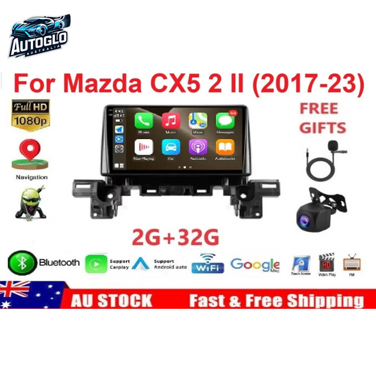 Autoglo Australia 9" CarPlay Android GPS BT WiFi Stereo For MAZDA CX5 (2017+ Models) 2GB+32GB