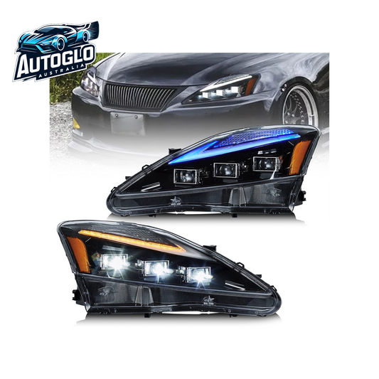VLAND LED Projector Headlights For Lexus IS250/IS250C IS350/IS350C IS220d ISF 2006-2013 With Blue Breathing Animation