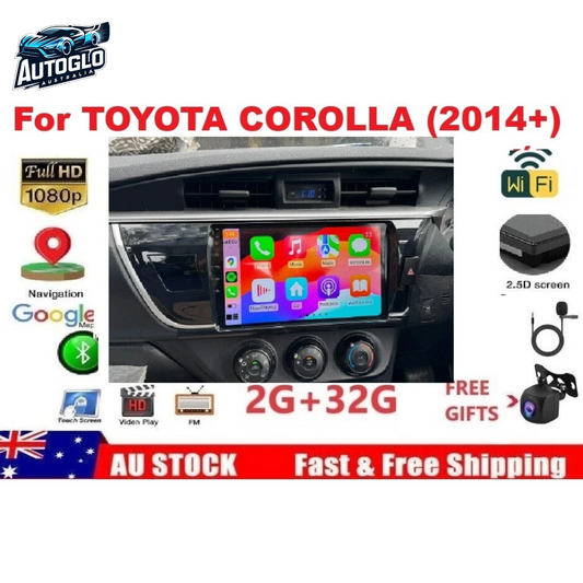 Autoglo Australia 10.1" (2GB+32GB) Carplay Android BT GPS NAVI Stereo for TOYOTA COROLLA (2014+)