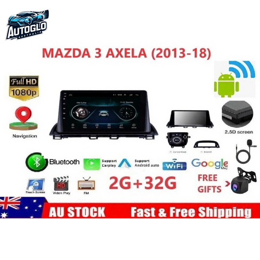 Autoglo Australia 10.1" (2G+32G) GPS BT WiFi CARPLAY ANDROID AUTO Stereo For Mazda 3 Axela 2013-18