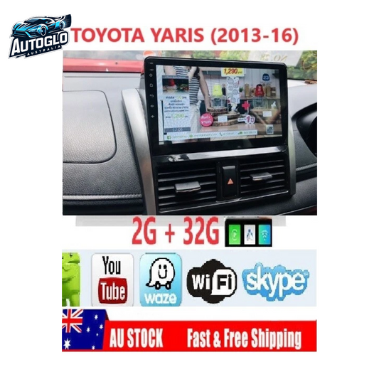 Autoglo Australia 9" CarPlay Android For TOYOTA YARIS (2013-16) GPS BT WiFi 2GB+32GB