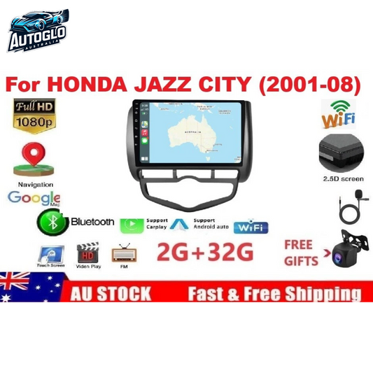 Autoglo Australia 9" (2GB+32G) Android Carplay BT GPS WiFi Stereo for HONDA JAZZ CITY (2002-08)