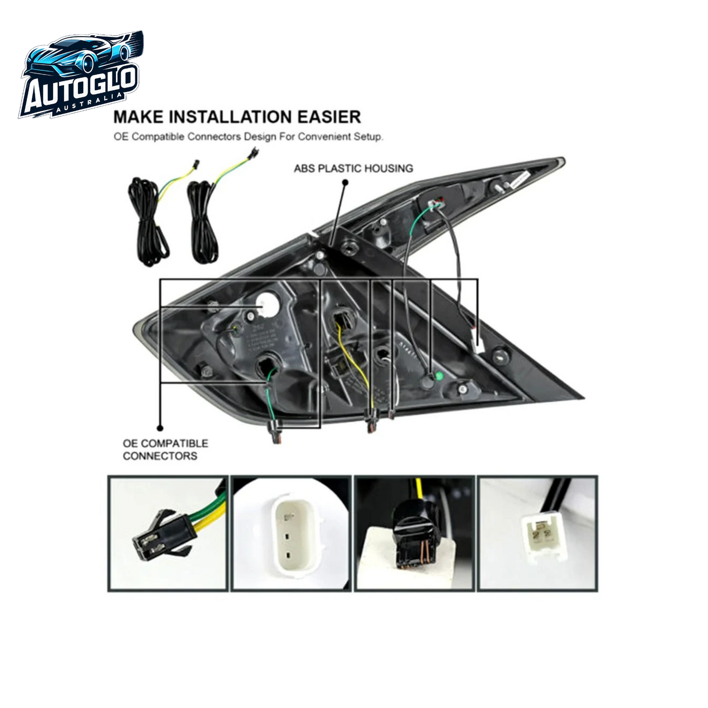 Autoglo Australia LED Tail Lights for Honda Civic 2016-2021 DRL Start Up Animation Rear Lamp Assembly