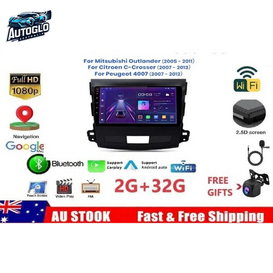 Autoglo Australia 10.1" Carplay Android Stereo for MIT OUTLANDER PEUGEOT 4007 CITROEN (2005-12)