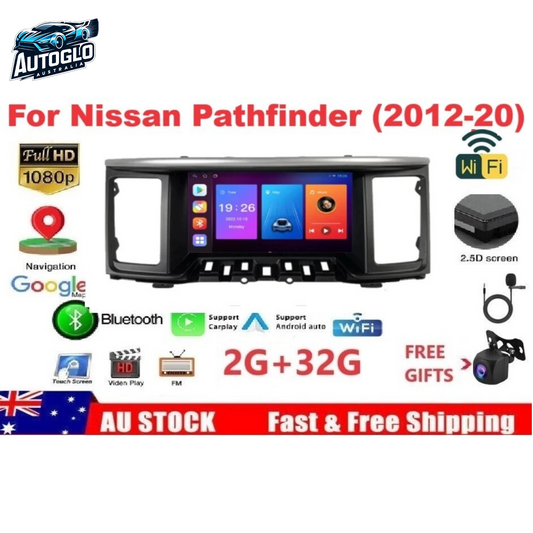 Autoglo Australia 9" (2G+32G) GPS BT WiFi CARPLAY ANDROID Stereo for NISSAN PATHFINDER C (2012-20)