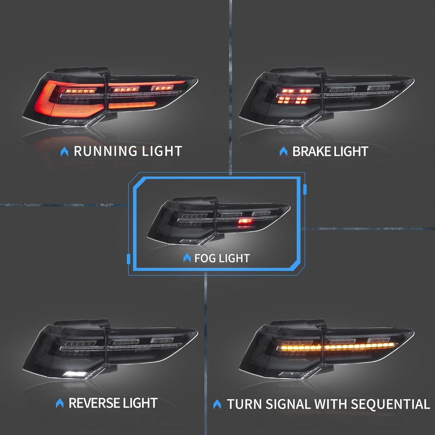 MK8R Style Sequential LED Smoked Tail Lights for 2021-2024 Volkswagen Golf MK8 | Autoglo Australia