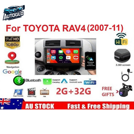 Autoglo Australia 9" (2G+32G) GPS BT WiFi CARPLAY ANDROID Stereo For TOYOTA RAV4 (2007-11)