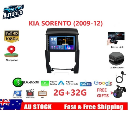 Autoglo Australia 9" (2G+32G) GPS BT WiFi CARPLAY ANDROID 13 Stereo For KIA Sorento (2009-12)