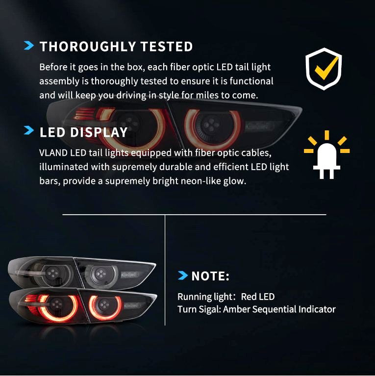 LED Taillights Smoke Lens Rear Lamps For 2019 2020 2021 Mazda3 Axela Sedan