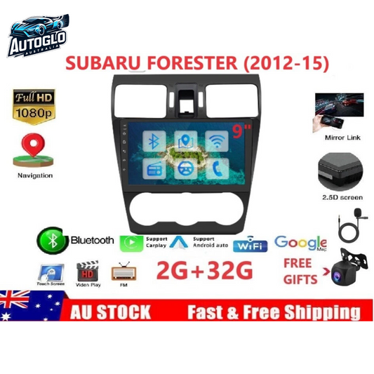 Autoglo Australia 9" (2G+32G) GPS BT WiFi CARPLAY ANDROID Stereo For SUBARU FORESTER (2012-15)