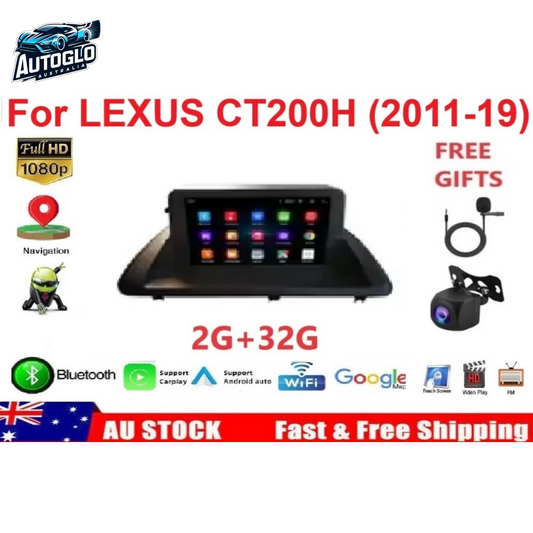Autoglo Australia 9" Android 13 Carplay GPS BT Stereo for Lexus CT200H LOW (2011-19)