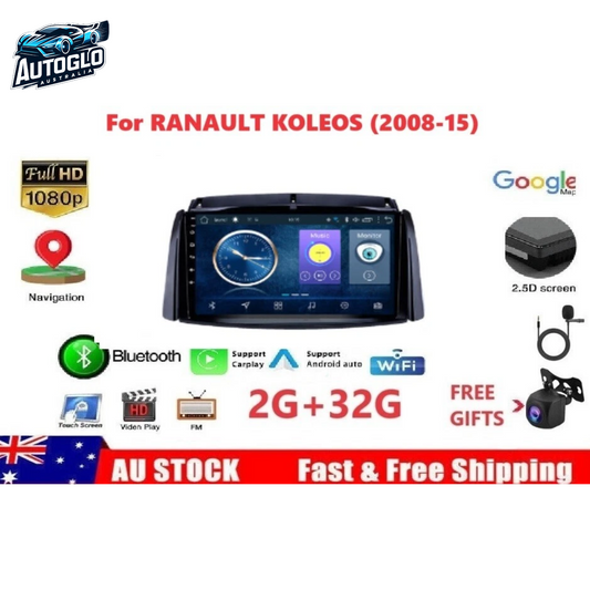 Autoglo Australia 9" (2GB+32G) Android Carplay BT GPS Stereo for RENAULT KOLEOS (2008-15)