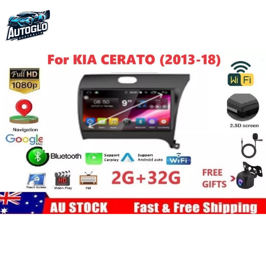 Autoglo Australia 9" (2G+32G) GPS BT WiFi CARPLAY ANDROID Stereo For Kia Cerato K3 Forte 2013 - 18